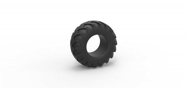 diecast offroad tire 124 scale 1 25 vehicle tyre wheel mud mudtire allterrain scaled toy print printable 3d print model - Mito3D