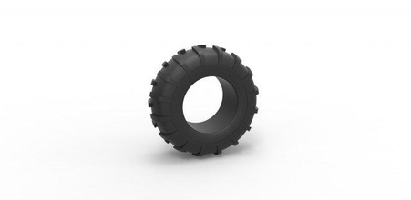 diecast offroad tire 36 scale 1 25 tyre wheel allterrain scaled toy print printable 3d print model - Mito3D