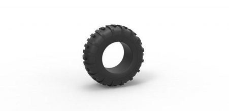 diecast offroad tire 37 scale 1 25 tyre wheel allterrain scaled toy print printable 3d print model - Mito3D