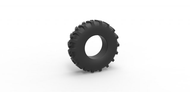 diecast offroad tire 41 scale 1 25 tyre wheel allterrain tractor tractortire scaled toy print printable 3D print model - Mito3D