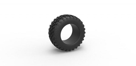 diecast offroad tire 47 scale 1 25 tyre wheel allterrain tractor tractortire scaled toy print printable 3d print model - Mito3D