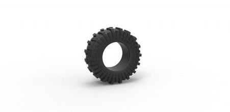 diecast offroad tire 54 scale 1 25 3d print models vehicle 3dexport tyre wheel allterrain scaled toy printable 3d print model - Mito3D