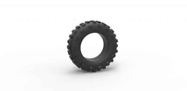 diecast offroad tire 59 scale 1 25 3d print model vehicle tyre wheel allterrain scaled toy printable 3d print model - Mito3D