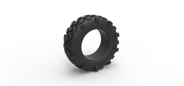 diecast offroad tire 64 scale 1 25 vehicle tyre wheel allterrain scaled toy print printable 3d print model - Mito3D