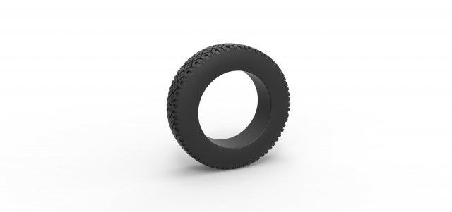diecast offroad tire 70 scale 1 25 vehicle tyre wheel allterrain scaled toy print printable 3d print model - Mito3D