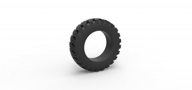 diecast offroad tire 76 scale 1 25 vehicle tyre wheel allterrain scaled toy print printable 3d print model - Mito3D