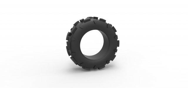 diecast offroad tire 81 scale 1 25  vehicle tire tyre wheel diecast offroad allterrain scaled toy print printable  3d print model - Mito3D