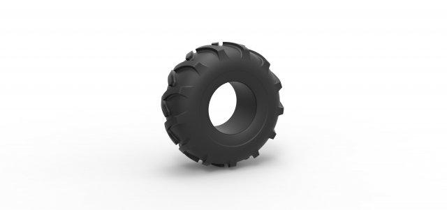 diecast offroad tire 82 scale 1 25 vehicle tyre wheel allterrain scaled toy print printable 3d print model - Mito3D