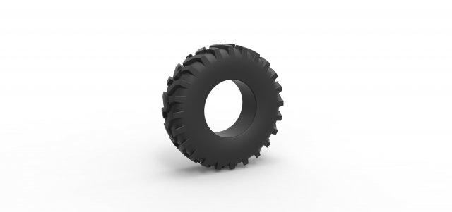 diecast offroad tire 83 scale 1 25 vehicle tyre wheel allterrain scaled toy print printable 3d print model - Mito3D
