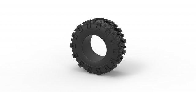 diecast offroad tire 86 scale 1 25  vehicle tire tyre wheel diecast offroad allterrain scaled toy print printable  3d print model - Mito3D