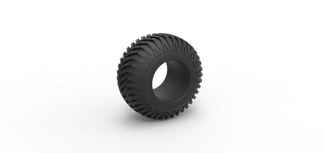 diecast offroad tire 90 scale 1 25  vehicle tire tyre wheel diecast offroad allterrain widetire scaled toy print printable  3d print model - Mito3D