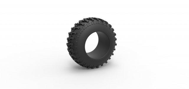diecast estrada pneu 92 escala 1 25 veículo roda terreno esticado largo brinquedo impressão imprimível 3d print model - Mito3D