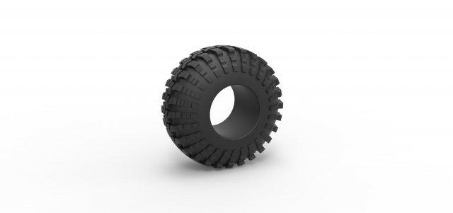 diecast offroad tire 95 scale 1 25 vehicle tyre wheel allterrain stretchedtire widetire scaled toy print printable 3d print model - Mito3D