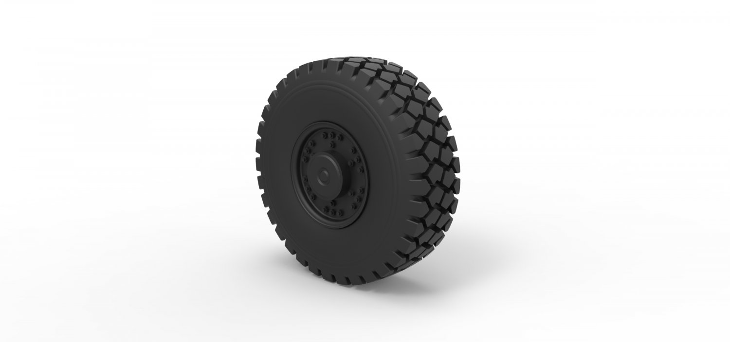 pressofuso offroad truck wheel 1 la ruota pneumatico parte il veicolo di stampa stampabile giocattolo camion 3D print model - Mito3D