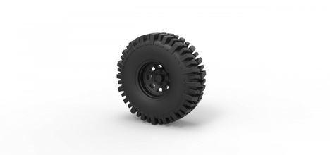 diecast offroad wheel 11 tire part vehicle print printable toy truck allterrain mud 3d print model - Mito3D