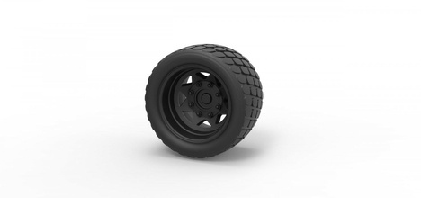 diecast offroad wheel 14 tire part vehicle print printable toy truck allterrain 3d print model - Mito3D