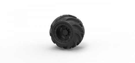 diecast offroad wheel 16 3d print model in automotive 3dexport tire vehicle printable toy truck allterrain 3d print model - Mito3D