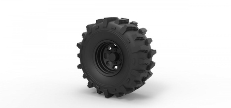 diecast offroad wheel 19 tire part vehicle print printable toy truck allterrain 3d print model - Mito3D