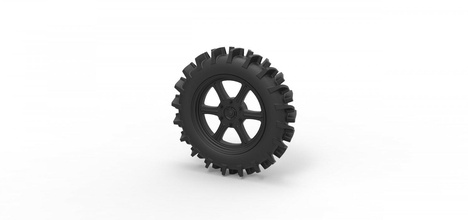diecast offroad wheel 20 tire part vehicle print printable toy truck allterrain 3d print model - Mito3D