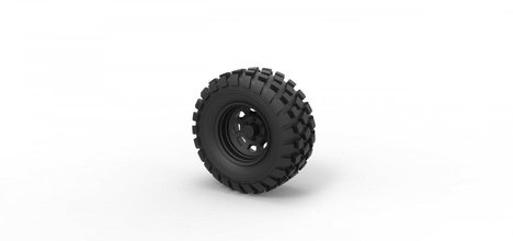 diecast offroad wheel 25 3d print model in automotive 3dexport tire vehicle printable toy truck allterrain 3d print model - Mito3D