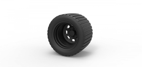 diecast offroad wheel 26 tire part vehicle print printable toy truck allterrain 3d print model - Mito3D