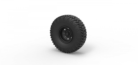 diecast offroad wheel 29 tire part vehicle print printable toy truck allterrain 3d print model - Mito3D