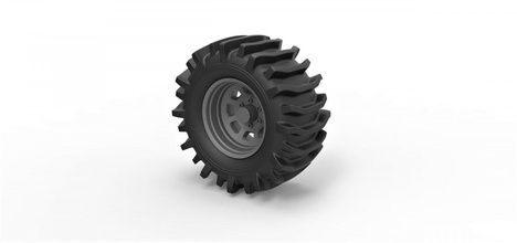 diecast offroad wheel 32 tire part vehicle print printable toy scaled allterrain mudwheel 3d print model - Mito3D