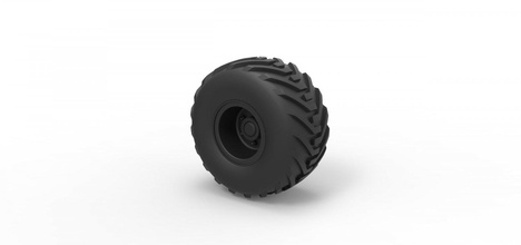 diecast offroad wheel 6 tire part vehicle print printable toy truck allterrain 3d print model - Mito3D