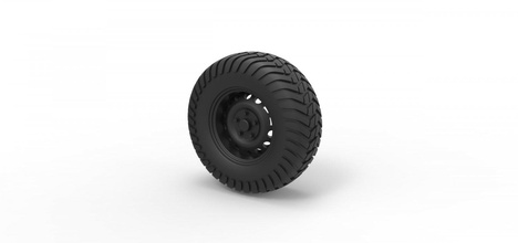 diecast offroad wheel 8 tire part vehicle print printable toy truck allterrain 3d print model - Mito3D