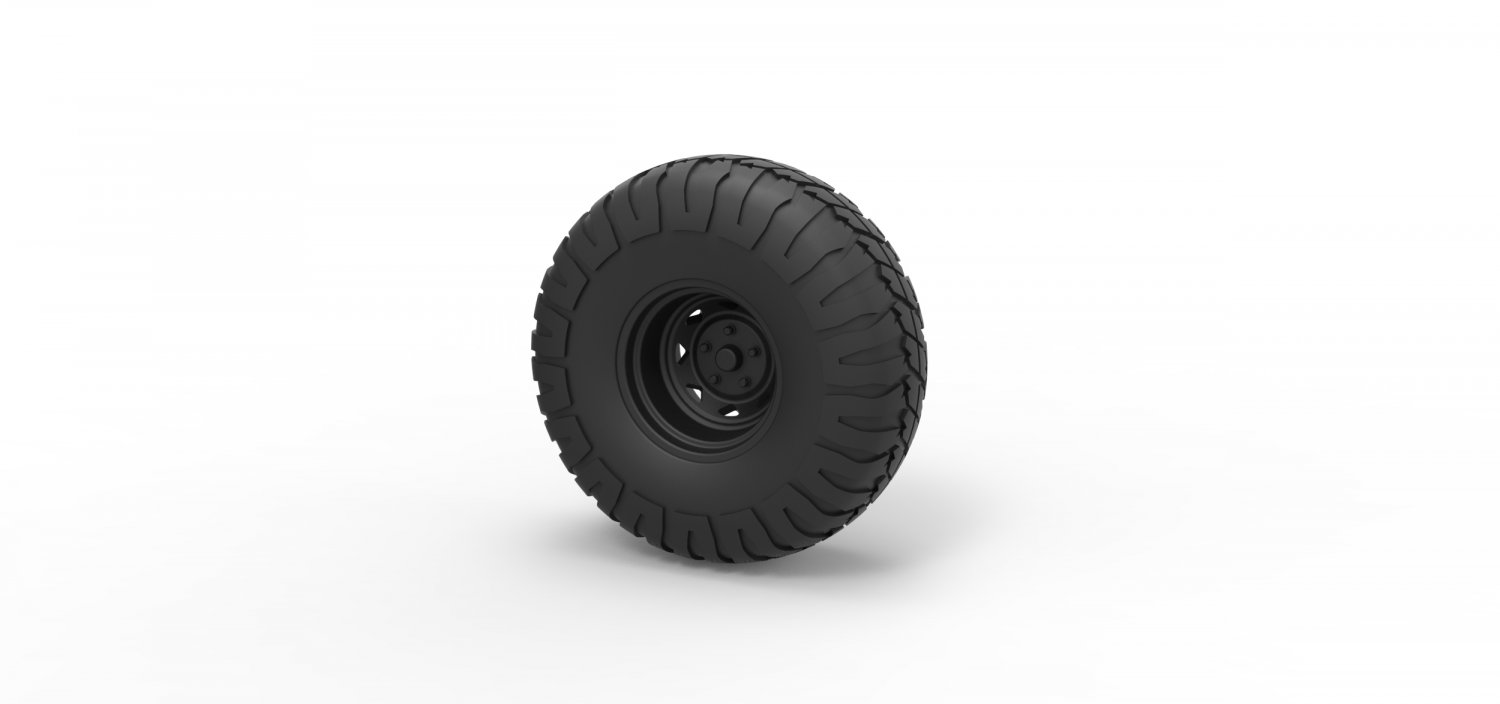 diecast offroad roda 9 pneu a parte do veículo imprimir printable brinquedo caminhão allterrain 3D print model - Mito3D