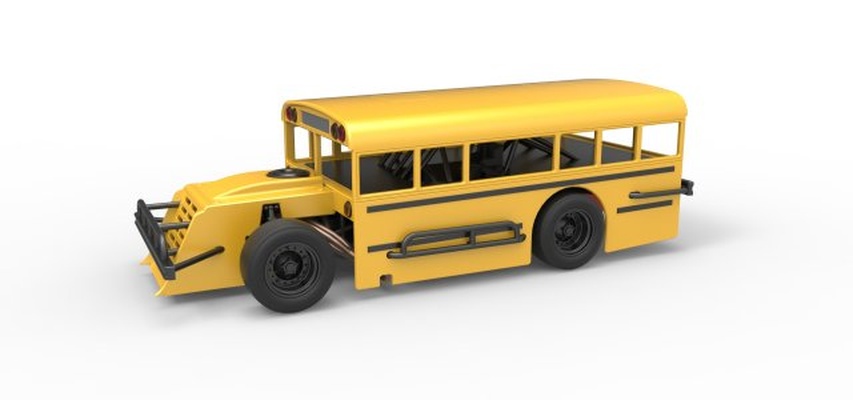 diecast outlaw figure 8 modified stock car as school bus scale 1 to 25 3d print model in vehicle 3dexport schoolbus oldschoolbus yellowschoolbus asphaltmodified modifieds racing racecar v8 figure8 scaled toy printable 3d print model - Mito3D