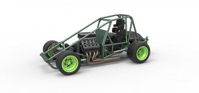 diecast Pavimento arrancada carro base escala 1 25 veículo chassis vintage corrida brinquedo impressão imprimível autopista v8 3d print model - Mito3D