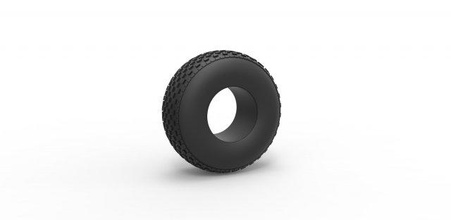 diecast pressure tire 3 scale 1 25 tyre wheel lowpressure offroad allterrain scaled toy print printable 3d print model - Mito3D