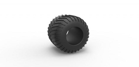 diecast pressão pneu 8 escala 1 25 roda estrada terreno baixa trator brinquedo impressão imprimível 3d print model - Mito3D