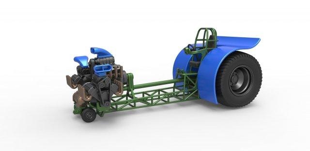 döküm çekme traktör 3 motorlar v8 versiyon 6 ölçek 1 25 3d Yazdır model araç Çeken çekici çektirme sürüklemek dragster süper değiştirilmiş oyuncak ölçekli yazdırılabilir 3d print model - Mito3D