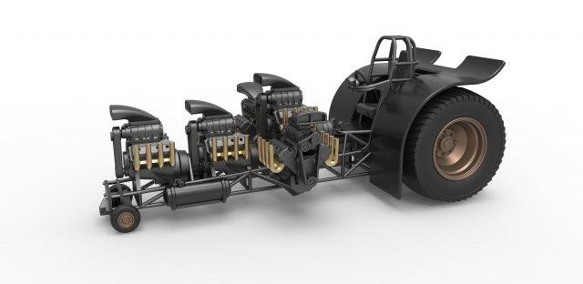 döküm çekme traktör 5 motorlar v8 versiyon 4 ölçek 1 25 3d Yazdır model araç Çeken çekici çektirme sürüklemek dragster süper değiştirilmiş oyuncak ölçekli yazdırılabilir 3d print model - Mito3D