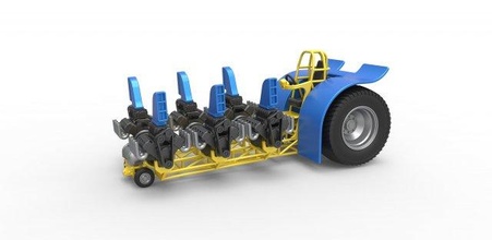 Druckguss ziehen Traktor 6 Motoren v8 Rahmen 1 25 3d drucken Modelle Fahrzeug 3dexport Zugtraktor Traktorziehen Abzieher Dragster supermodifiziert Spielzeug skaliert druckbar 3d print model - Mito3D