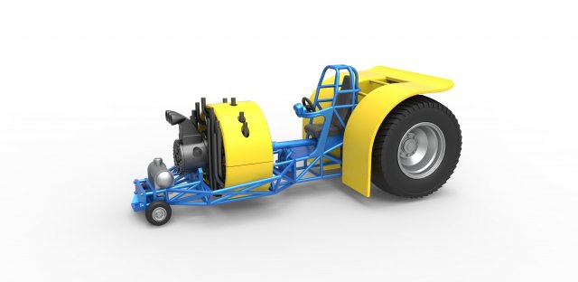 Druckguss ziehen Traktor radial Motor Rahmen 1 25 Zugtraktor Dragster Sport Sternmotor skaliert Spielzeug 3D print model - Mito3D