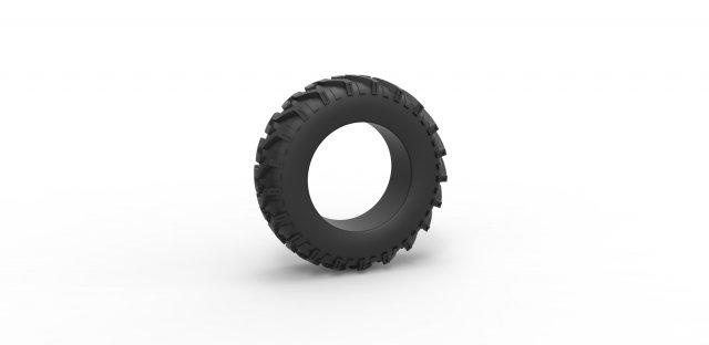 diecast puxar trator retaguarda pneu 11 escala 1 to 25 3d impressão modelo in veículo 3dexport roda brinquedo imprimível puxando tração esporte 3d print model - Mito3D