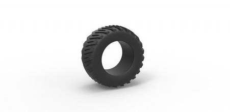 diecast pulling tractor rear tire 3 scale 1 to 25 3d print model in vehicle 3dexport tyre wheel scaled toy printable pullingtractor tractorpulling sport 3d print model - Mito3D