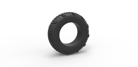 fundido presión tracción tractor posterior neumático 8 escala 1 25 rueda escamoso juguete impresión imprimible tirando deporte 3d print model - Mito3D