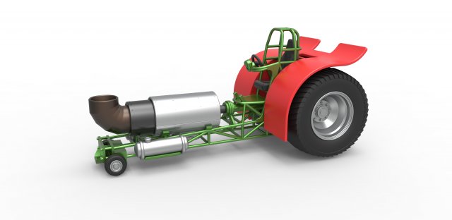 Druckguss ziehen Traktor Single Jet Motor Rahmen 1 25 Zugtraktor Traktorziehen supermodifiziert Düsentriebwerk Jettraktor Abzieher Leistung Dragster Prostock Rennen Spielzeug skaliert drucken 3D print model - Mito3D