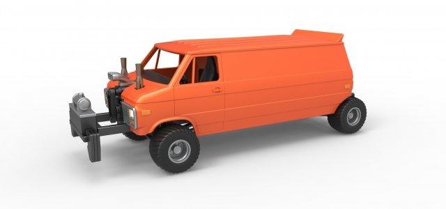 diecast pulling van 4wd version 2 scale 1 25 vehicle pullingtruck truckpulling pullingvan puller power drag dragster supermodified v8 awd 4x4 race toy scaled print printable 3d print model - Mito3D
