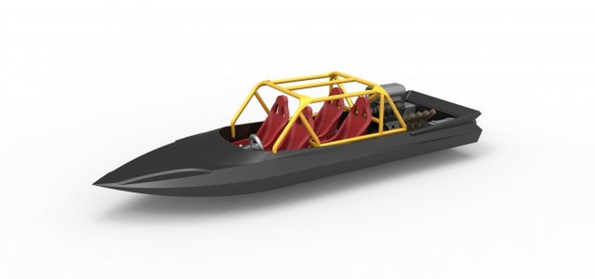 diecast quad jet sprint boat scale 1 to 25 3d print model in vehicle 3dexport sprintboat jetsprintboat sport race raceboat v8 quadsprintboat scaled toy printable 3d print model - Mito3D