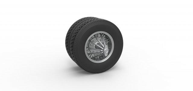 diecast retaguarda personalizadas laje roda semi caminhão escala 1 25 veículo semitruck pneu semiroda brinquedo impressão imprimível dupla Slabwheel 3d print model - Mito3D