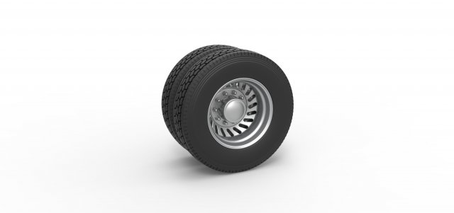 pressofuso posteriore personalizzato ruota semi camion versione 13 scala 1 25 veicolo semitruck semiruota ridimensionato giocattolo Stampa stampabile doppia 3D print model - Mito3D