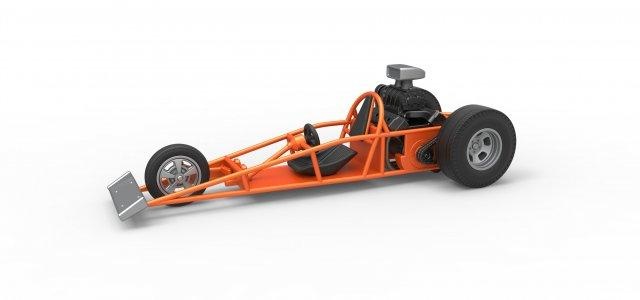 döküm arka motor eski okul tekerlekli dragster ölçek 1 25 araç sürüklemek yarış v8 yeniden yapılandırmak Arka motorlu nostaljik ölçekli oyuncak 3d print model - Mito3D