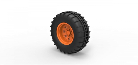 pressofuso posteriore ruota del carrozzino di duna 5 la pneumatico parte il veicolo stampa stampabile giocattolo in scala offroad dunebuggy dunetire 3d print model - Mito3D