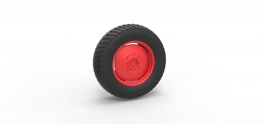 diecast rear wheel of small block pulling tractor scale 1 to 25 3d print model in vehicle 3dexport tire tractorwheel scaled toy printable 3d print model - Mito3D