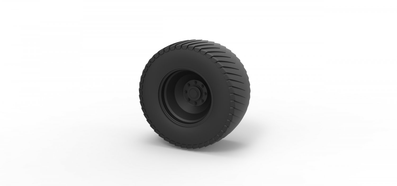 diecast rear wheel pulling tractor 3d print model in automotive 3dexport tire vehicle printable toy truck 3D print model - Mito3D